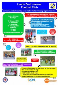 Leeds Deaf Juniors FC - Coaching sessions - 2014-2015 image