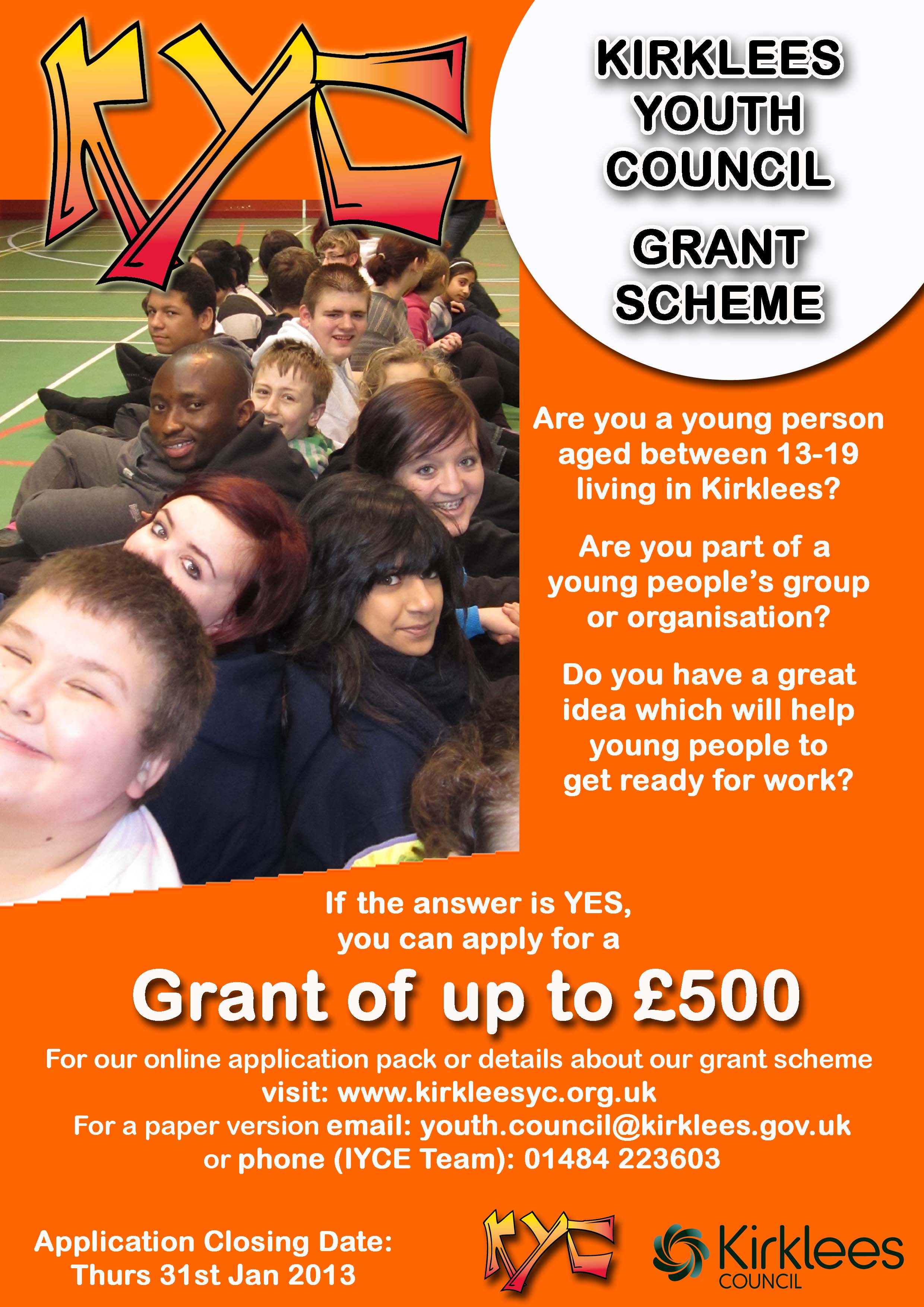 A funding opportunity for young people aged 13-19 years in Kirklees